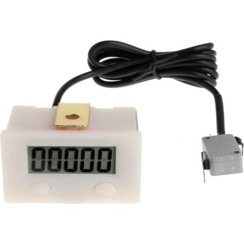 Digital 5 Digit LCD Electronic Punch Counter With Microswitch Reset&Pause Button