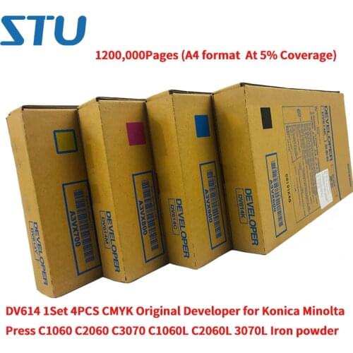 DV614 1200,000Pages 1Set 4PCS CMYK Original Developer for Konica Minolta Press C1060 C2060 C3070 C1060L C2060L 3070L Iron powder