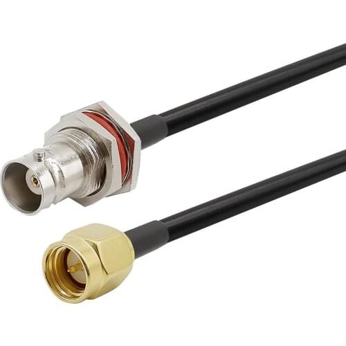 SMA Male to BNC Female LMR195 Cable for Walkie Talkie Icom Yaesu Vertex Standard Horizon Marine VHF Radio Ham Radio