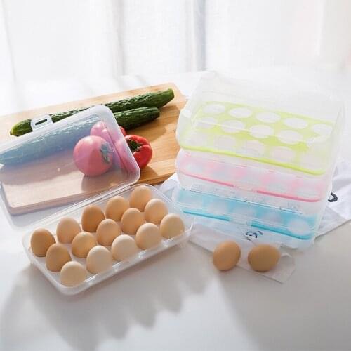 15 Grid Egg Box Kitchen Preservation Box Portable Picnic Egg Storage
