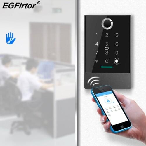 Fingerprint Access Controller Bluetooth TTLock APP Password Card Swiping Access Door Opener Panel Reader Door Lock System