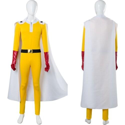 Anime One-Punch Man Cosplay Costume Saitama Jumpsuits Cosplay Costume Full Sets Custom Made Any Size Halloween Carnival Costume