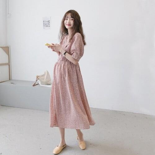 Summer Maternity Floral Dresses Expectant Mother Turn-Down Collar Dress Pregnant Women Short Sleeve Dress Pregnancy Sexy Clothes
