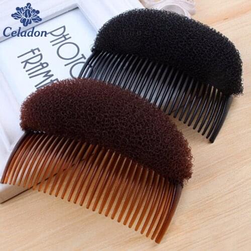Hot Bump Up Volume Hair Inserts Comb Hair Black Brown Styling Retro Disc Tool Bumpits Bouffant Ponytail Hairwear 28/23 Strip