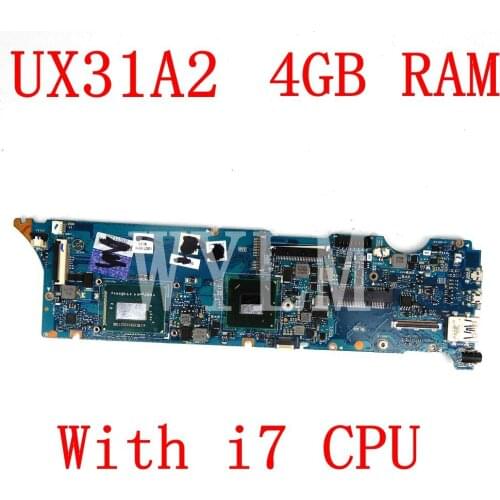UX31A2 with i7CPU 4GB RAM memory mainboard REV 2.0 For ASUS UX31A UX31A2 motherboard MAIN BOARD 100%Tested Working free shipping