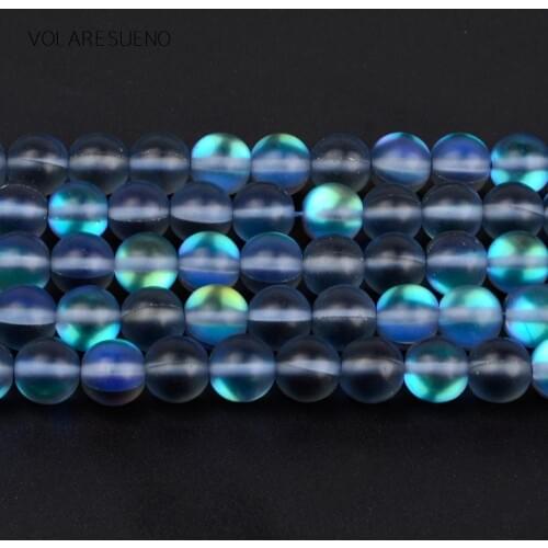 Dull Polished AB Gray Austrian Crystal Matte Stone Round Loose Beads 15” Pick 6-12mm Spacer Beads For Necklace Jewelry Making