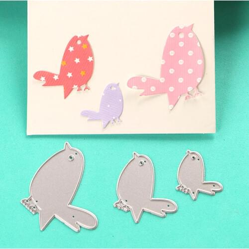 DUOFEN METAL CUTTING DIES 050013 3pcs small birds cutout lace hollow embossing stencil DIY Scrapbook Paper Album 2018 new
