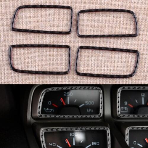 1 Set Carbon Fiber Sticker Dashboard Console Volt Meter Oil Temp Panel Cover Fit for Chevrolet Camaro 2013-2015 2012 2011 2010