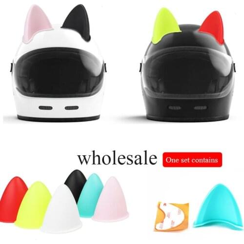 Car Motorcycle Helmet Cat Ears Stickers Motocross Full Face Off Road Helmet Decor Supplies Halloween Party Cosplay Props Styling