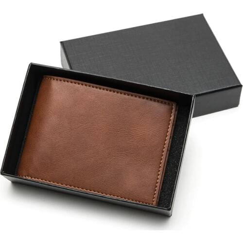 ZOVYVOL 2020 New Men Wallets Ultra Thin Folding Wallet Vintage Money Bags Business Card Wallet Gift Box