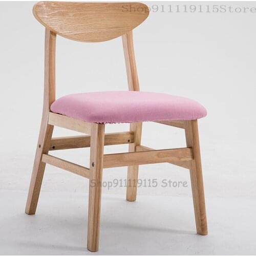 Dining Chair Solid Wood Nordic Leisure Modern Simple Net Red American Dining Table Chair Study Home Dining Room Back Chair