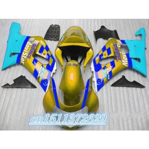 Dor-Hot Fairing kit for A GSXR600 GSXR750 K1 2001 2002 2003 GSXR600 750 01 02 03 blue green motorcycle fairings set for SUZUKI D