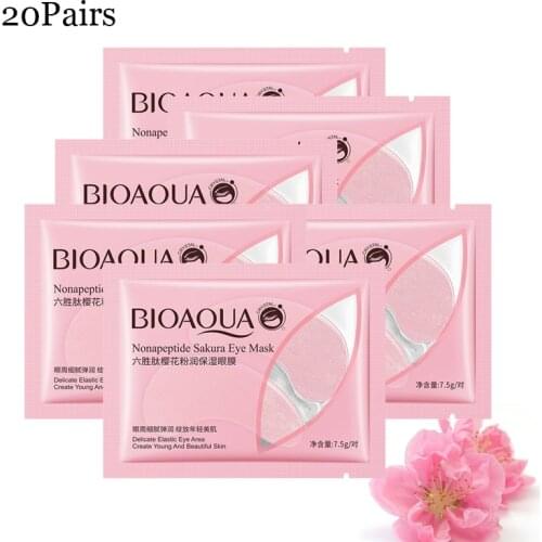 Nonapeptide Anti Aging Sakura Eye Mask Deep Moisturizing Fade Fine Lines Crystal Eye Patch Remove Dark Circles Brighten Skin