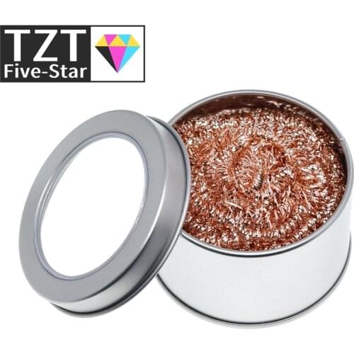 TZT Desoldering soldering iron mesh filter cleaning nozzle tip copper wire ball clean ball dross box Cleaning Ball