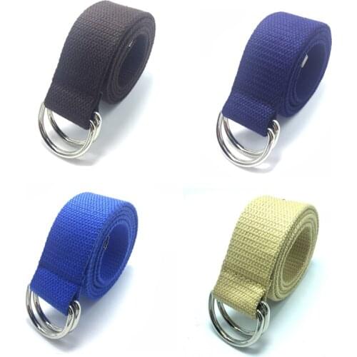 Q All-match Unisex belt Double Ring Buckle Solid Color Waist Straps 110CM Long Belt Canvas Waistband new casual outdoor belt