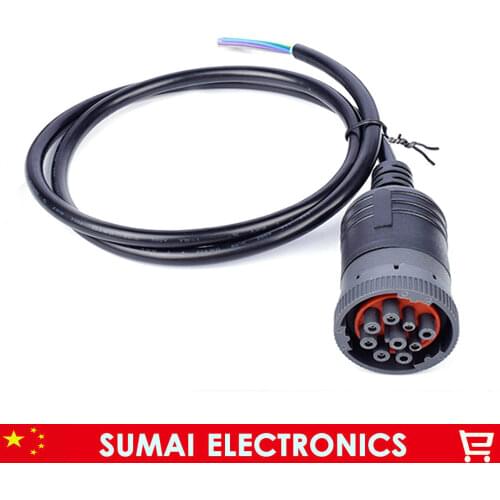SAE J1939 or SAE J1708 Deutsch Connector heavy duty truck cable plug,Deutsch 9 pin plug with 1 meter cable for BMW,OBD2 etc