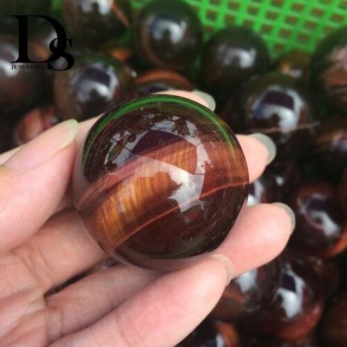 40mm Red TigerEye Ball Natural Crystal Sphere Tiger eye Quartz Chakra Stones Healing For Meditation Massage Gifts Decoration