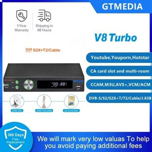 GTMEDIA V8 PRO 2 Satellite TV Receiver 1080P Full HD DVB-S2 T2 Cable Turner H.265 Bulti-in WIFI Youtube Set Top Box Decoder