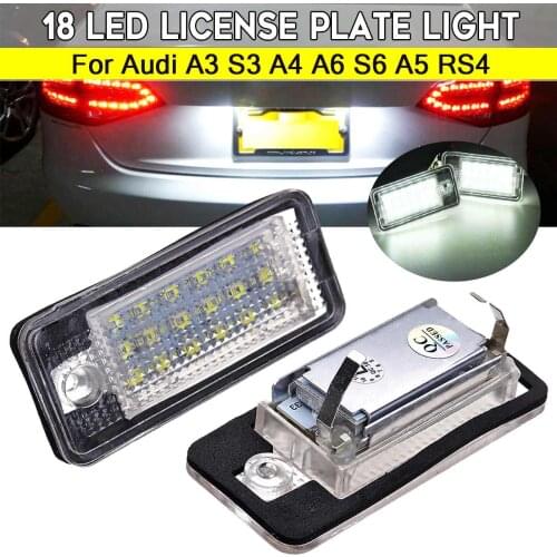 2pcs LED Number License Plate Light Lamp 8E0807430A 8E0807430B 8E0943021B 8E0943022B for Audi A4 S4 RS4 A3 S3 A6 C6 S6 RS6 A5