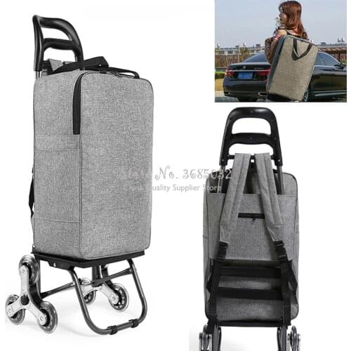 Climbing shopping cart trolley For elderly luggage trolley case folding trailer trolley household portable shopping bags