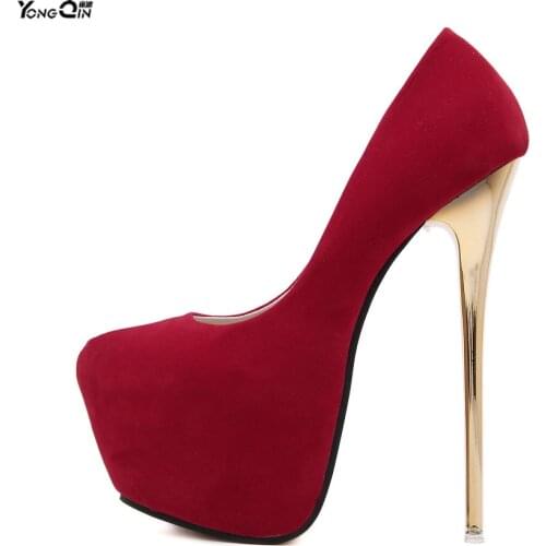 Plus Size 35-45 Fashion Women Pumps Platform High Heels Shoes 16 CM Sexy Nightclub Evening Party Wedding Shoes Woman