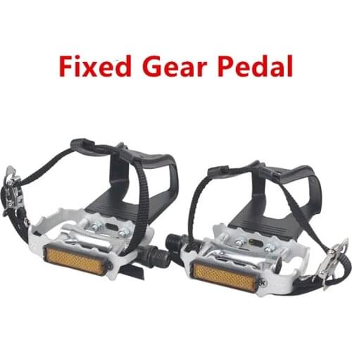 Bicycle Pedal Fixed Gear Fixie MTB Road Bike Pedals Aluminum Alloy Cycling Parts With Dogs Mouth Locking Shoes Clamp