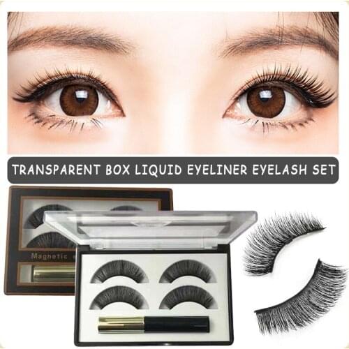 Glue-free simulation waterproof liquid eyeliner waterproof 2 pairs set self-adhesive magic eyelash liner glue pen