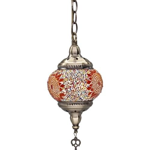 Southeast Asia Bohemia Mosaic Turkish Hanging Lamp E27 Bulb Handmade Glass Sconce Morocco Coffee Restaurant Pendant Light LED