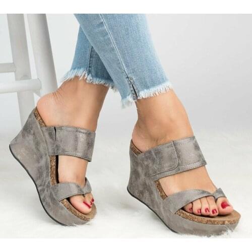 Women Sandals 2021New Wedges Shoes Women Summer Sandals Wedge Heels Flip Flops Chaussures Femme Plus Size High Heels Sandals