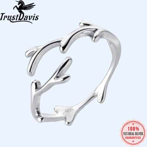 2020 Fashion Ring 925 Sterling Silver Ring Sweet Branches Cocktail Girls Birthday Wish Gift For Women Silver 925 Jewelry DS2702