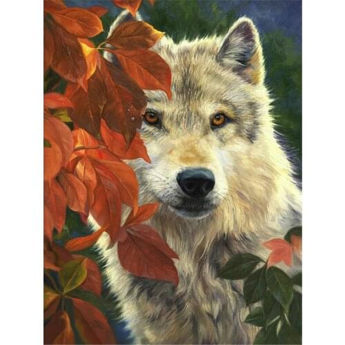 Animal Wolf DIY Embroidery 11CT Cross Stitch Kits Craft Needlework Set Cotton Thread Printed Canvas Home Decoration Sell