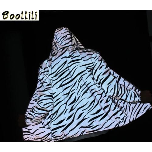 2020 3M Reflective Light Jacket Men Mesh Style Noctilucent Zebra Jackets Hip Hop Streetwear Skateboard Waterproof Coat Outwear