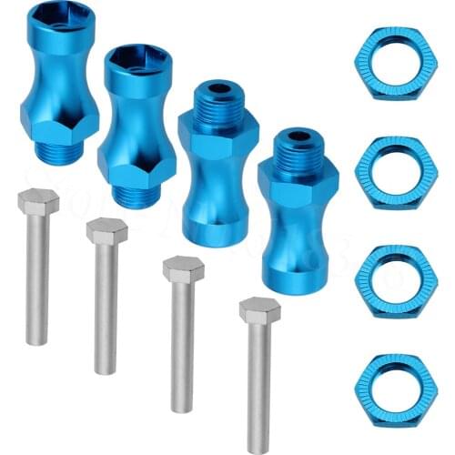 4-Pack Aluminum 12mm To 17mm Wheel Extension Hex Drive Hub Adapter Widener For 1/10 RC Model Car Parts