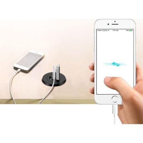 5cm Grommet Hole In-Desk Mounting 3 Ports USB 2.0 Hub For Laptop PC Computer M2EC