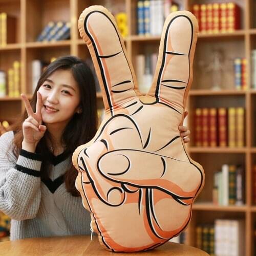 60 cm Creative Gesture Plush Pillows Cotton Stuffed Sofa Cushion Plush Toy Super Soft Cotton Filled Toys For Kids Fans Gift