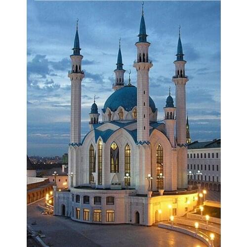 3D DIY Diamond Embroidery Full Resin Square 5D Pastd Diamond Pattern Kul Sharif Mosque Diamond Rhinestone Mosaic decoration AZ09