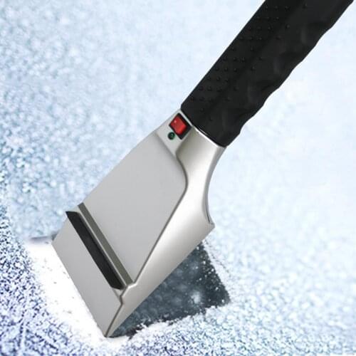 Defroster Windshield Ice Scraper With Heating Snow Shovel Handle Wiper Winter Tool 12V Electric Heated Windshield Scraper