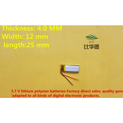 Free shipping)(5pieces/lot)Polymer lithium ion battery 3.7 V, 401225 CE FCC ROHS MSDS quality certification