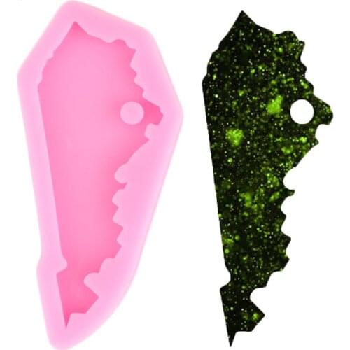 Shiny Kentucky State Shape Silicone Molds DIY Keychain Epoxy Resin Mold Pendant Polymer Clay DIY Necklace Jewelry Making Moulds