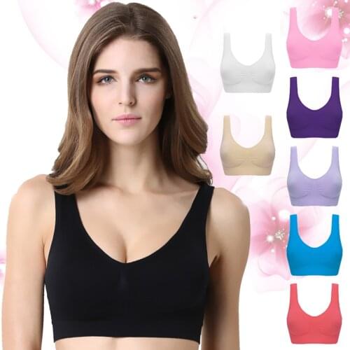 Mozhini big size S-3XL Stretch Push Up bra Padded Fitness Vest bra Breathable Seamless Underwear t shirt bra pad cup Fitness Bra