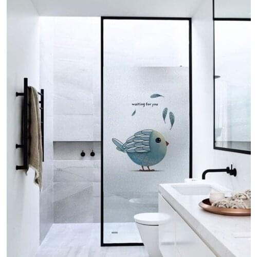 Custom Size birds Decorative Glass Window Film No Glue Opaque Window Stickers Static Cling Foil For Smooth Glass Living Room