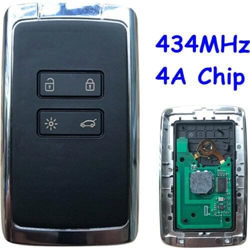 For Renault Espace 5 Kadjar Megane 4 Talisman 2016 2017 2018 Remote Car Key Fob 433MHz PCF7953M HITAG AES 4A Chip