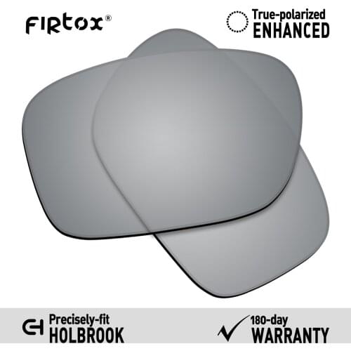 Firtox True UV400 Polarized Lenses Replacement for-Oakley Holbrook OO9102 Sunglasses (Compatiable Lens Only) - Silver Mirror