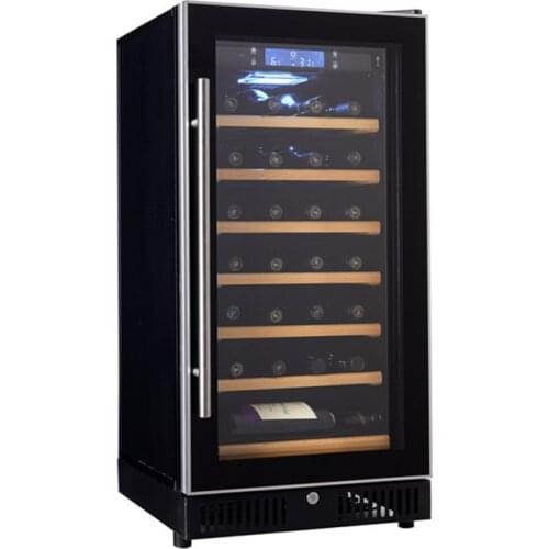 220-240V Wine cooler 80L thermostatic single door wine cooler, air-cooled household Wine refrigerator, beech shelf H28BD
