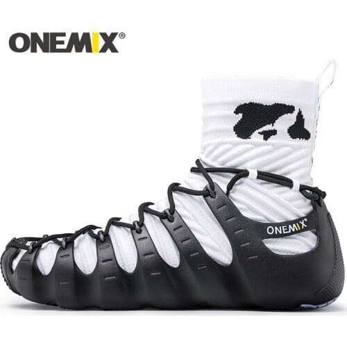 ONEMIX Walkiing Shoes for Men Casual High Top Sock Shoes Original Personality Women Gladiator Sandals Outdoor Trekking Sneakers