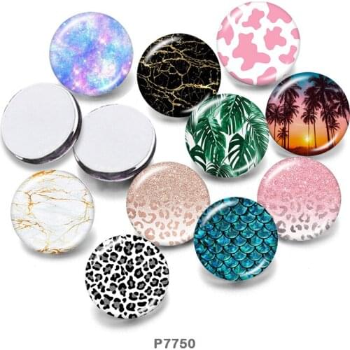 Leopard Pattern 12mm/18mm/20mm/25mm/30mm Round Glass Cabochon Flat Back Making Findings P7750