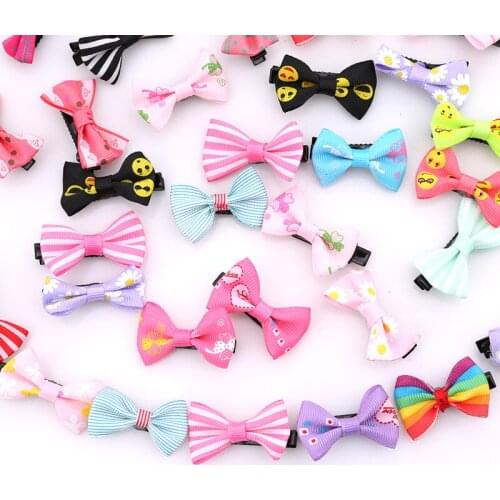 Cute Bowknot Children Hair Clip 20pcs/pack Kids Hair Clip Bow Pin Barrette Hairpin Ornament Accessories For Girls