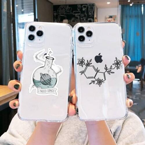 Creativity Skull chemical flower design Phone Case Transparent soft For iphone 5 5s 5c 6 6s 7 8 11 12 plus mini x xs xr pro max