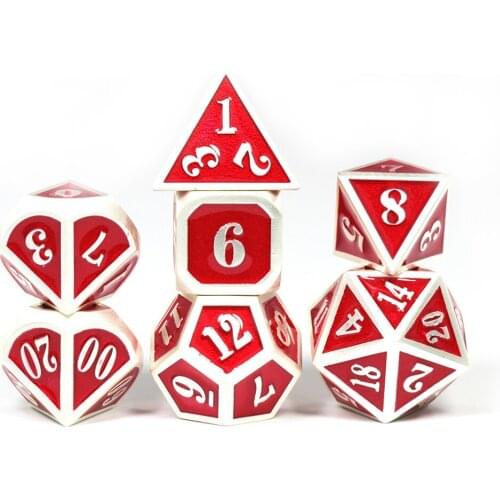 DnD Metal Dice Set mini size with Velvet Drawstring Bag for Roleplay Games Math Teaching Playing Tabletop Game