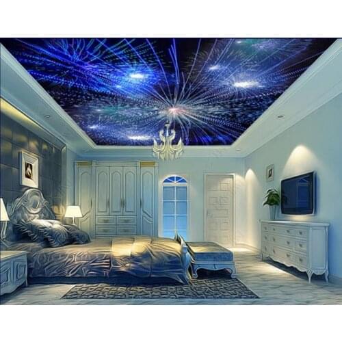 Custom Large Ceiling Mural Wallpaper 3D Bright firework mural Photo Living room bedroom Mural Ceiling Wallpapers